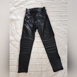 Akito Rare Vintage Japanese Racing Moto Leather Pants Motorcycle Size 26